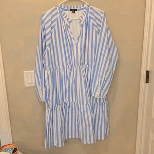 JCrew tiered striped dress